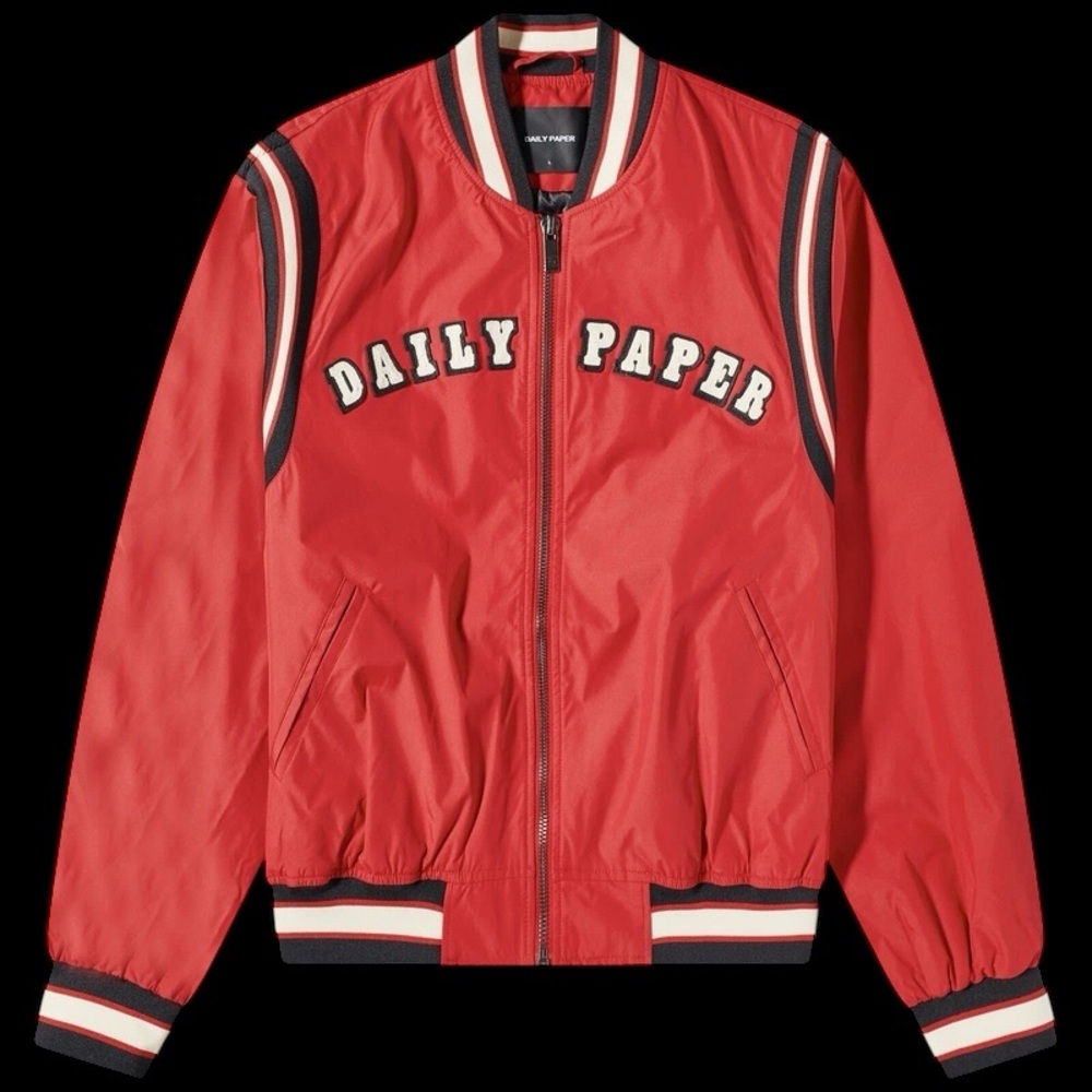 NWT Daily Paper Men's Peregia Varsity Jacket in Jester
Red/Black size XXL